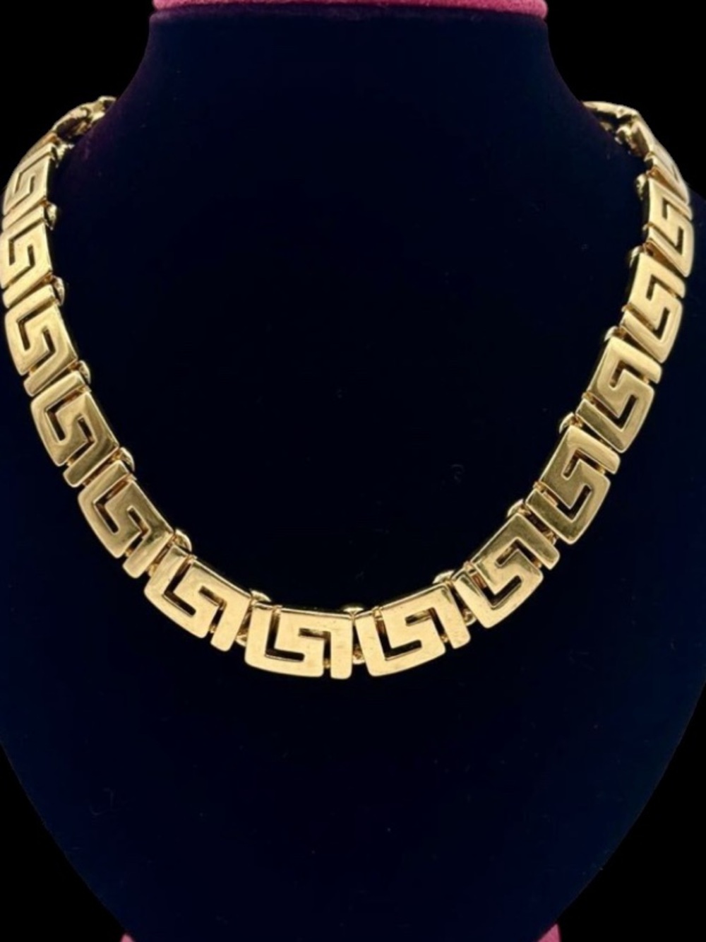Gianni Versace Gold Plated Greca Link Necklace